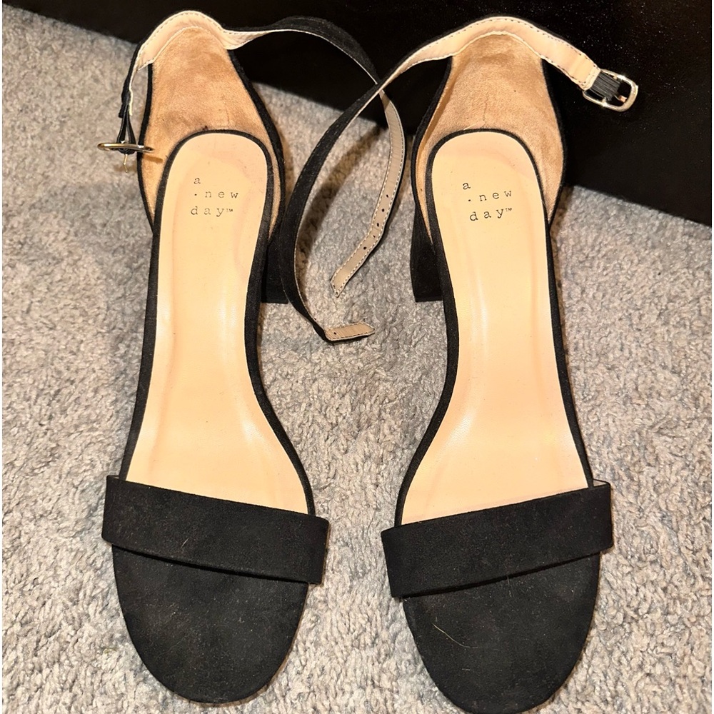 Black block heels